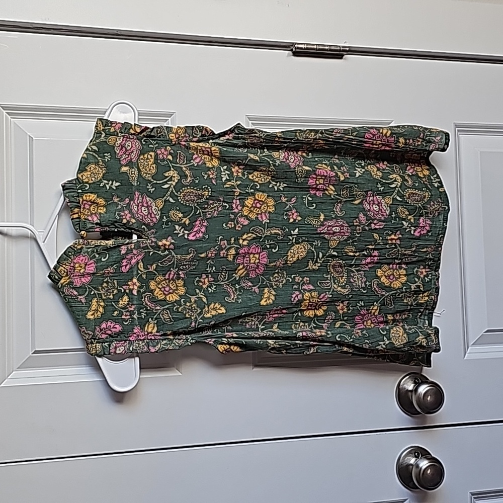 Nanette Lepore Sage Prairie Green Ruffled Smock Blouse in Women's Size Small EUC - Picture 5 of 9